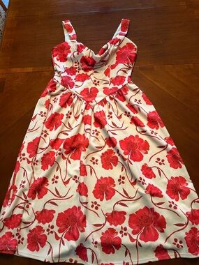 NWT ASOS Design Red Floral Corset Sundress - Sleeveless Summer Dress